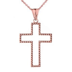 14K Rose Gold Open Cross Necklace 14K Rose Gold Open Cross Necklace